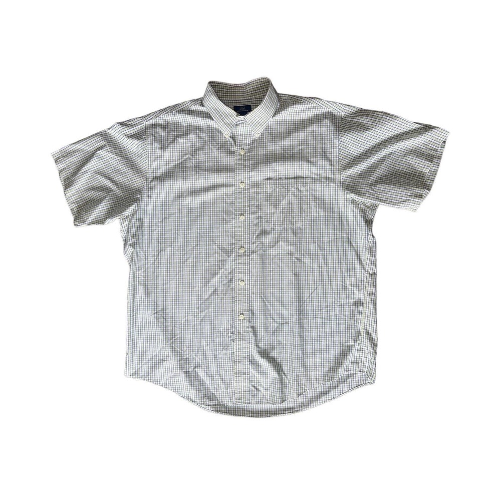 Brooks Brothers '346' Sz. XL Green Check Short Sleeve Button Down